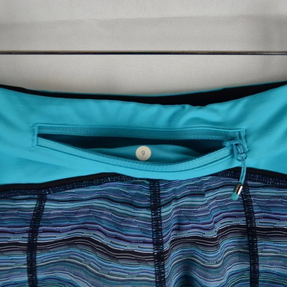 lululemon Pace Rival Crops Size 6 in Space Dye Twist Naval Blue Peacock Blue